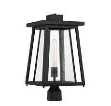 Light Outdoor Post Lantern In Matte Black