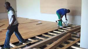 a suntups wooden floor being installed