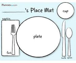 Printable Table Setting Place Mats Manners For Kids Table