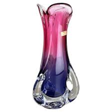 Purple Hand Blown Crystal Glass Vase