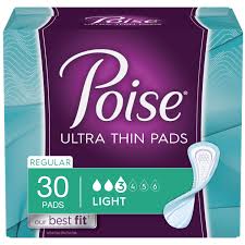 Poise Incontinence Pads Ultra Thin For Women Light Absorbency Regular 30 Ct Walmart Com