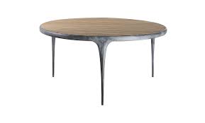 Cast Round Dining Table Teak Top