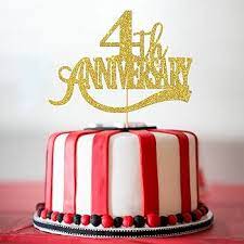 Happy 4th Anniversary Cake gambar png