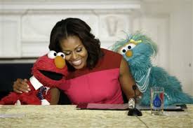 You'll find food themed after elmo, big bird, and cookie monster here! Sesame Street Characters Join Michelle Obama S Healthy Food Campaign Csmonitor Com