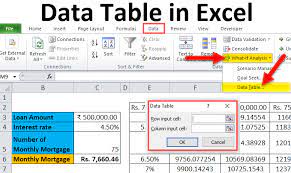 Data Table In Excel Types Examples
