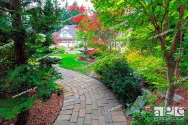Garden Brick Paver Path In Frontyard