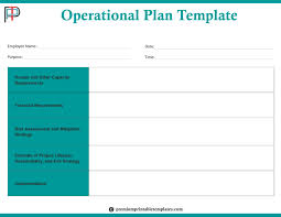 Operational Plan Templates Landscape
