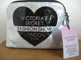 fashion show silver cosmetic makeup bag