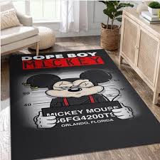 supreme mickey mouse area rug for