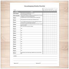 Printable Housekeeping Weekly Checklist Editable Pdf