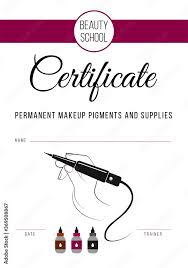 certificate of permanent make up master