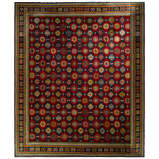 hand knotted antique axminster rug in