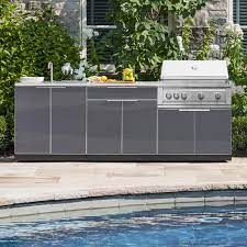 Learn about your options for outdoor kitchen cabinets, and browse great pictures to help inspire your outdoor cooking space design. Newage Outdoor Kitchen 4 Piece Set With 40 Inch Insert Grill Cabinet Sink Bar Center And Cover Walmart Com Walmart Com