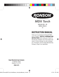 ronson mdx torch instruction manual pdf