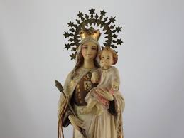 Estatua Vintage de la Virgen del Carmen Nuestra Señora del - Etsy España