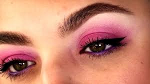 fuchsia makeup and purple pencil you