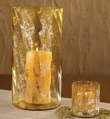 gold mercury glass pillar votive holders