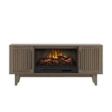 Electric Fireplace In Warm Gray Birch