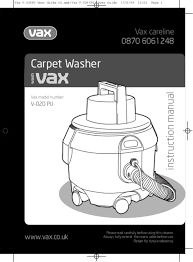 user manual vax wash v 020 english 8