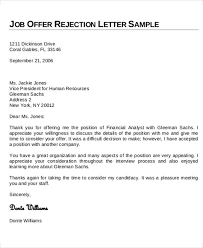 7 rejection letter templates 7 free