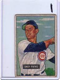 Andy pafko may not be a household name in the world of sports, but he is a very big name amongst baseball card collectors. 1951 Bowman Andy Pafko Card 103 Whybidmore Com