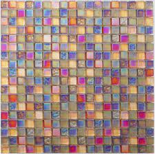 Buy Rainbow Colored Glass Mosaic Wall