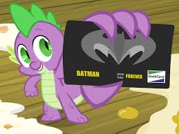 This site does not include all credit card companies or all card offers available in the marketplace. 196878 Safe Edit Edited Screencap Screencap Spike Dragon Spike At Your Service Bat Credit Card Batman Card Male Nostalgia Critic Spike Card Meme Derpibooru