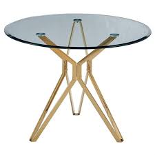 The glass table top is transparent toughened glass with beautifully polished edge. Artisan Furniture Liesl 39 Round Glass Dining Table With Gold Chrome Base Walmart Com Walmart Com