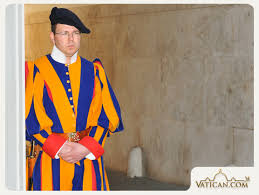 You'll find guards with this distinctly renaissance appearance as you exit st. Vatican City The Swiss Guard Vatican City