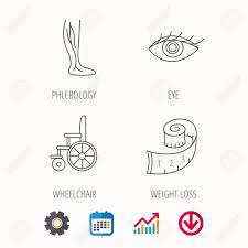 Vein Varicose Wheelchair And Weight Loss Icons Eye Linear Sign