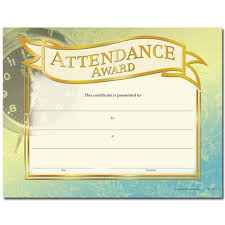 Printable Perfect Attendance Award Certificate 290720900496 Free