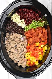 ground turkey chili slow cooker or