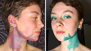 ager uses glitter makeup to embrace