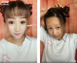 asian women removing makeup