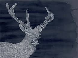 Indigo Deer Deer Art Print Art