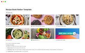 recipe book notion template notion