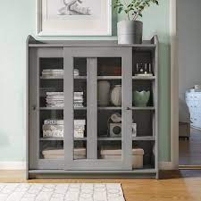 Hauga Glass Door Cabinet Gray 413