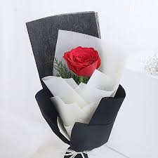 send exotic single red rose fnp
