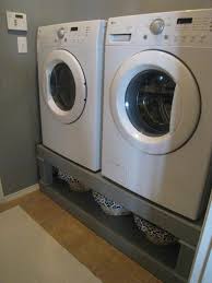 We can usually fit about 3 full loads of laundry in each drawer. Washer And Dryer Pedestal Reveal Washer And Dryer Pedestal Diy Laundry Washer And Dryer