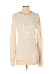 Details About Pim Larkin Women Ivory Pullover Sweater Xs