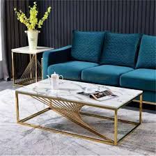 modern square silver coffee table set 1