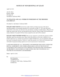 Feb 24, 2020 · a lease renewal letter, sometimes called a lease renewal agreement, will notify your tenant that their lease is expiring soon and help you gauge their interest in continuing to rent your property. Landlord S Notice Of Non Renewal