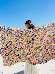 crochet hexagon throw rug gypsy