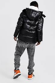 Who doesn't love a fluffy puffer jacket. High Shine Hooded Puffer Jacket Boohooman Uk