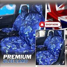 Blue Camo Front Car Seat Covers