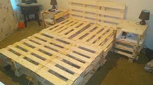make a diy wood pallet bed frame with
