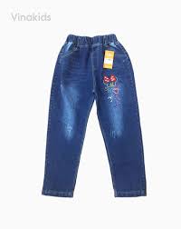 Quần jeans dài bé gái thêu mickey (4-6 tuổi)