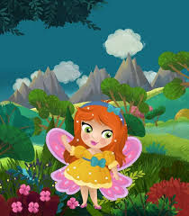 Cartoon Happy Fairy Tale Scene Nature