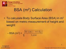Body Surface Area And Advanced Pediatric Calculations Ppt