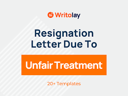 resignation letter due to unfair